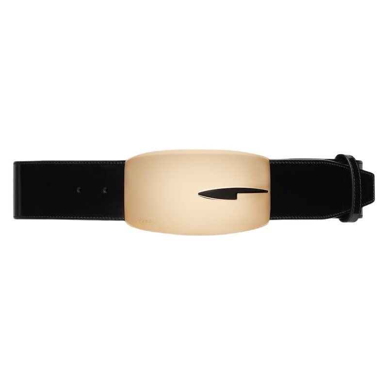 GUCCI Stylish Rectangular G Buckle Belt in Patent Leather for Women