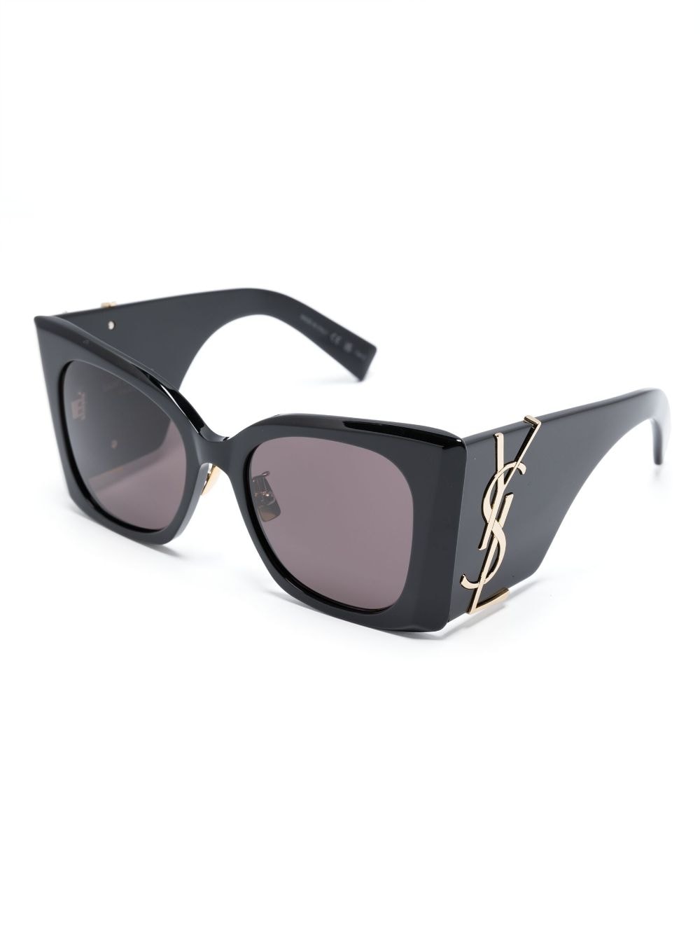 SAINT LAURENT Oversize-Frame Sunglasses with Logo Plaque