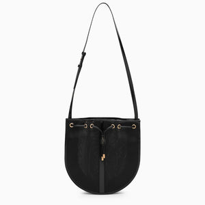 SAINT LAURENT Black Mesh Shoulder Handbag for Women - SS23 Collection