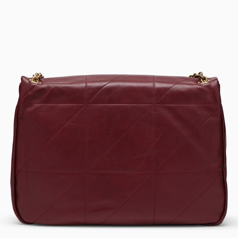 SAINT LAURENT Elegant Merlot Quilted Mini Shoulder Bag with Gold-Tone Accents