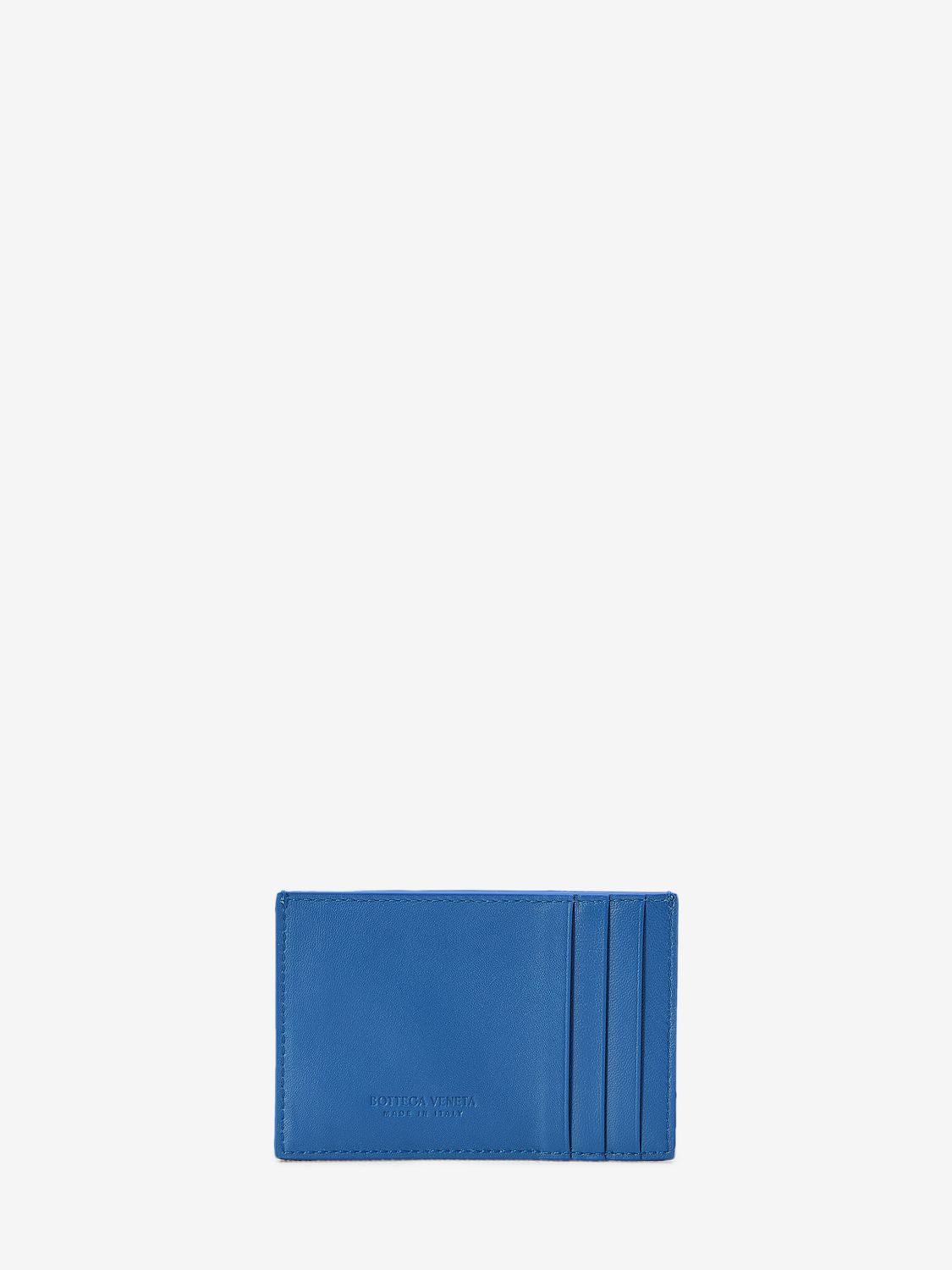 BOTTEGA VENETA Light Blue Leather Cardholder with Intreccio Motif - FW23 Collection