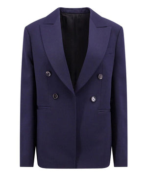 BOTTEGA VENETA Women's Blue Double-Breasted Wool Jacket - FW23 Collection