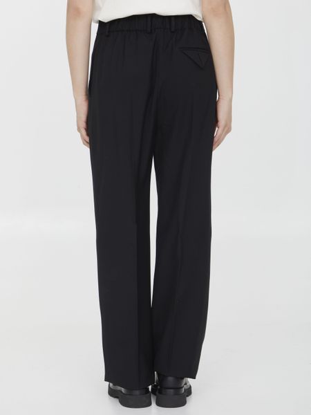 BOTTEGA VENETA Women's Black Virgin Wool Trousers for FW23