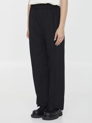 BOTTEGA VENETA Women's Black Virgin Wool Trousers for FW23