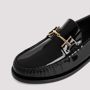 Black Leather Loafers for Women by Saint Laurent FW23