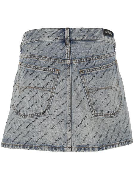 BALENCIAGA Blue Denim Mini Skirt for Women