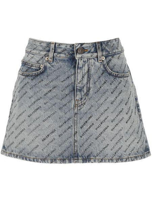 BALENCIAGA Navy Blue Low Waist Mini Skirt for Women - SS24 Collection