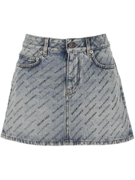 BALENCIAGA Blue Denim Mini Skirt for Women