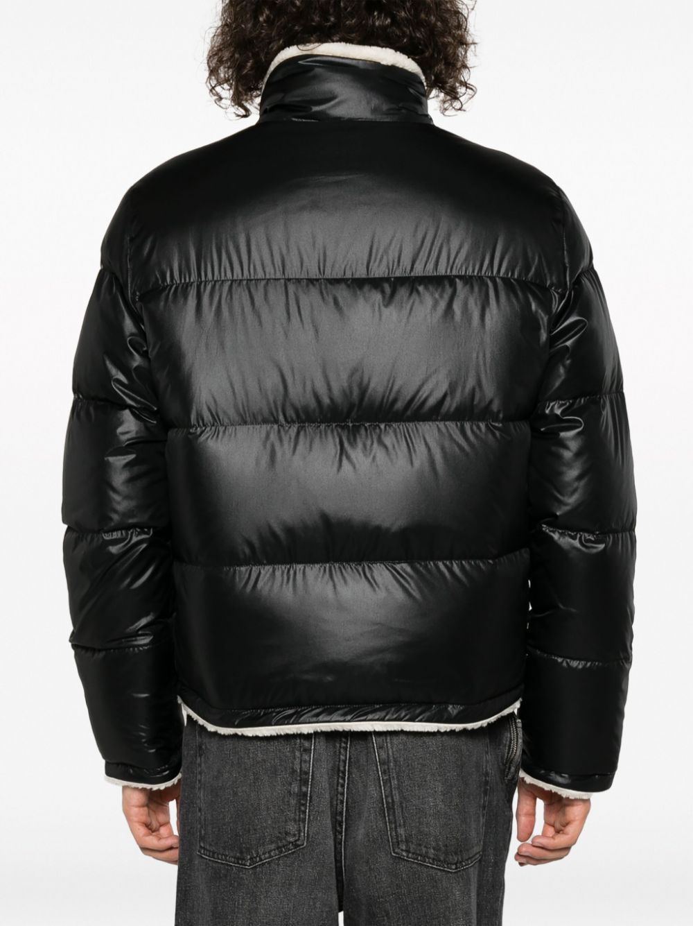 SAINT LAURENT Men's Puff Down Shearling Lined Jacket