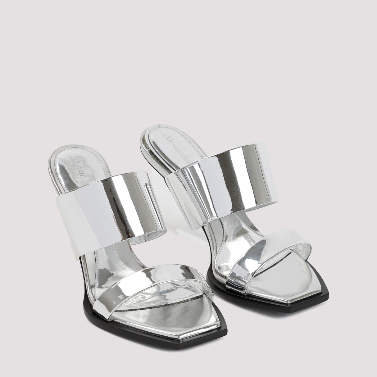 ALEXANDER MCQUEEN Metallic Leather Sandals for Women