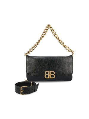 BALENCIAGA Soft Medium Flap Handbag with Removable Straps