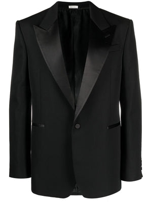 ALEXANDER MCQUEEN Single-Breasted Wool Blazer for Men