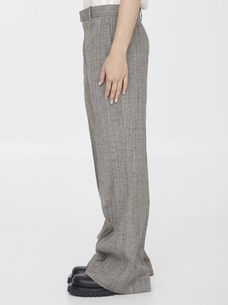 BOTTEGA VENETA Women's Wool and Silk Flare Pants - Grey