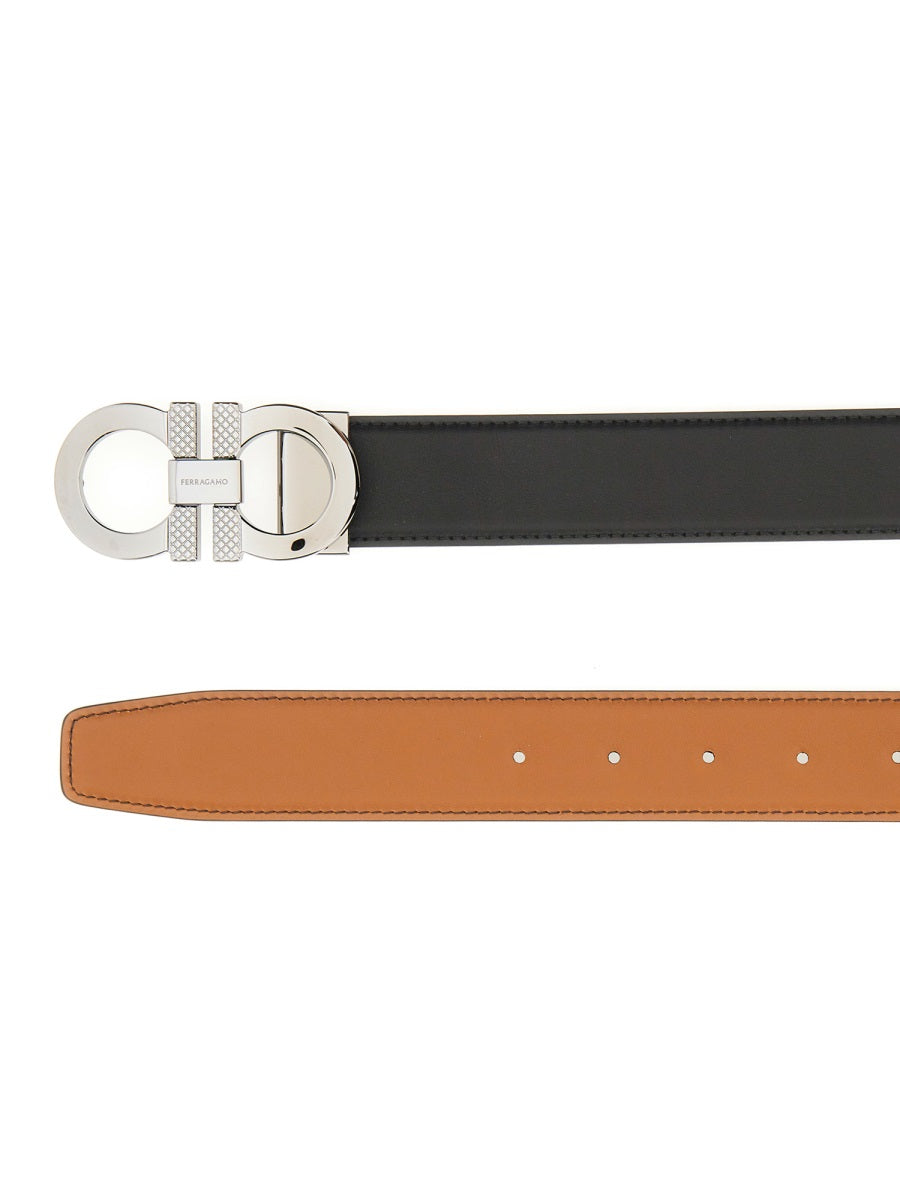 FERRAGAMO Reversible Leather Belt Hooks for Men