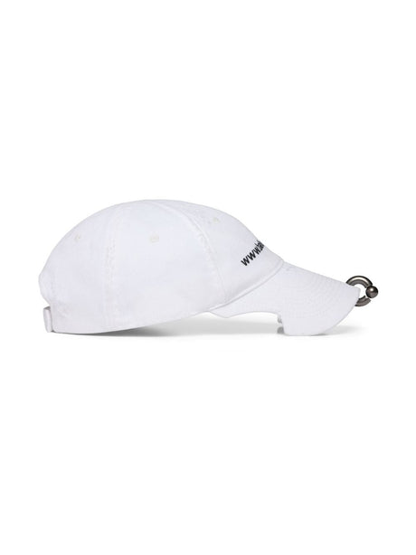 BALENCIAGA Embroidered Logo Six-Panel Cap in White for Women