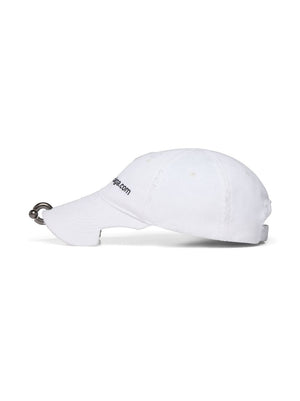 BALENCIAGA Embroidered Logo Six-Panel Cap in White for Women