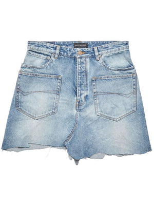 BALENCIAGA Blue Denim Mini Skirt - 23FW Woman's Fashion for 2024