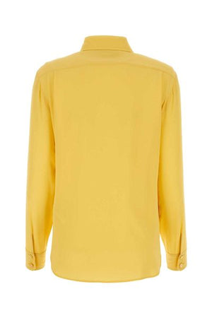 GUCCI Luxurious and Chic Crepe of China Silk Shirt in Bold Yellow