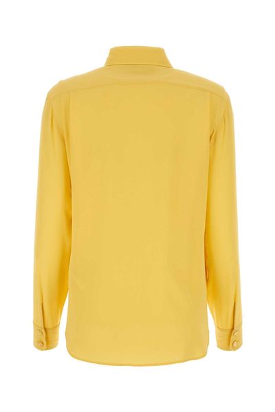 GUCCI Luxurious and Chic Crepe of China Silk Shirt in Bold Yellow