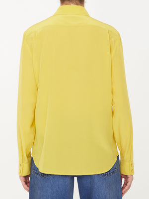 GUCCI Luxurious and Chic Crepe of China Silk Shirt in Bold Yellow