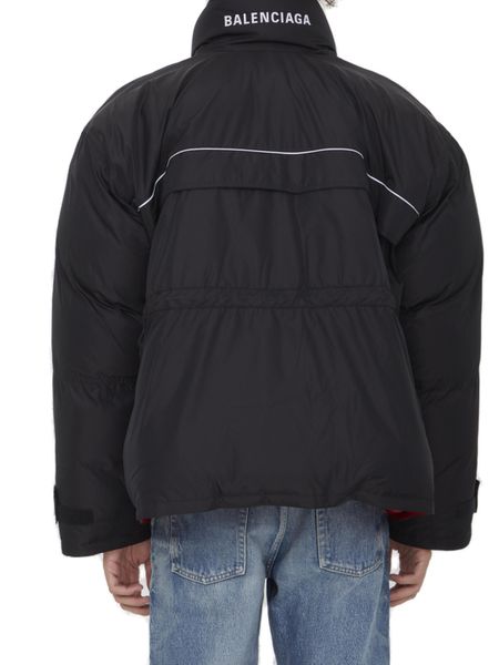 BALENCIAGA Oversize Down Jacket for Men - Adjustable Drawstring Waist, Stand Up Collar - FW23 Collection