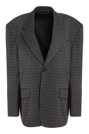 BALENCIAGA Women's Grey Houndstooth One Button Jacket