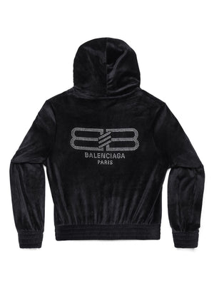 BALENCIAGA Black BB Paris Slim Fit Hoodie for Women