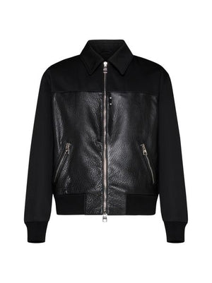 ALEXANDER MCQUEEN Luxurious Contrast Bomber Jacket in Navy Blue for Men