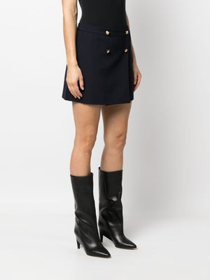 ALEXANDER MCQUEEN Chic Wool-Cotton Blend Mini Wrap Skirt