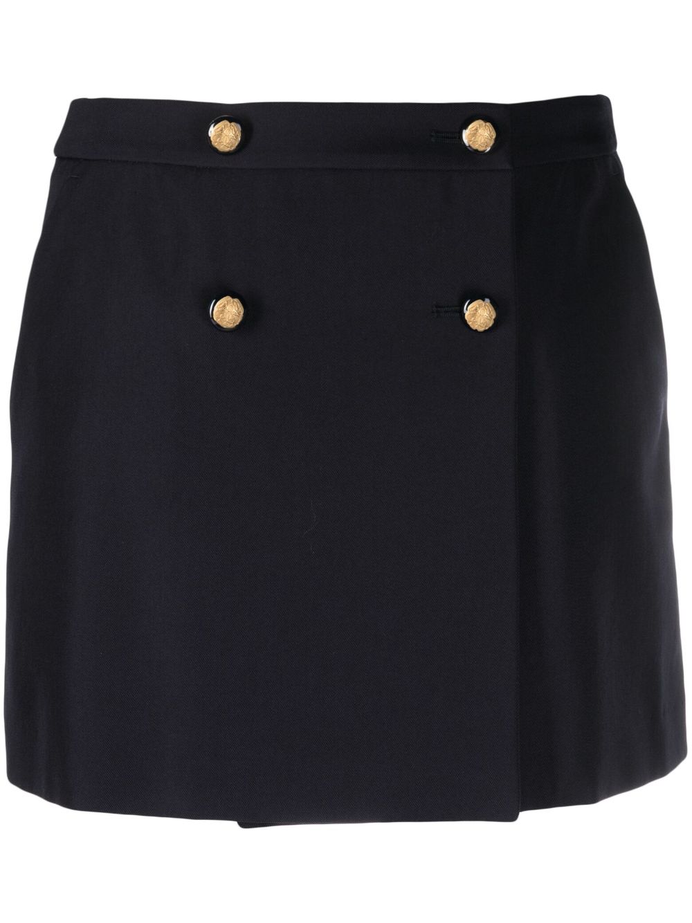 ALEXANDER MCQUEEN Chic Wool-Cotton Blend Mini Wrap Skirt