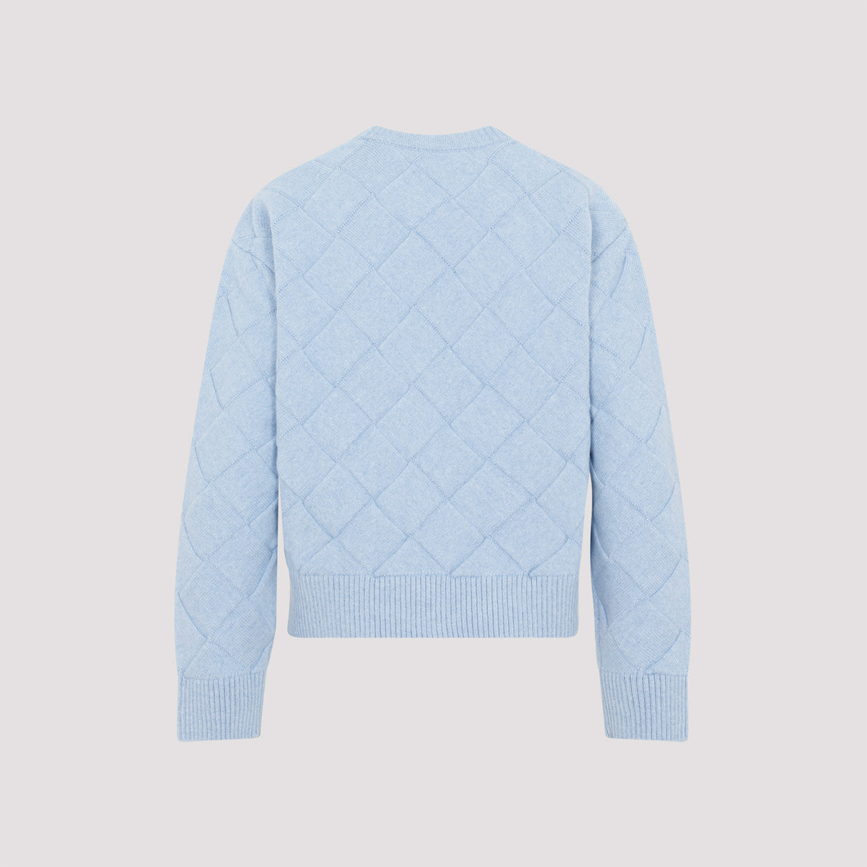 BOTTEGA VENETA Light Blue Crew-Neck Wool Sweater for Women