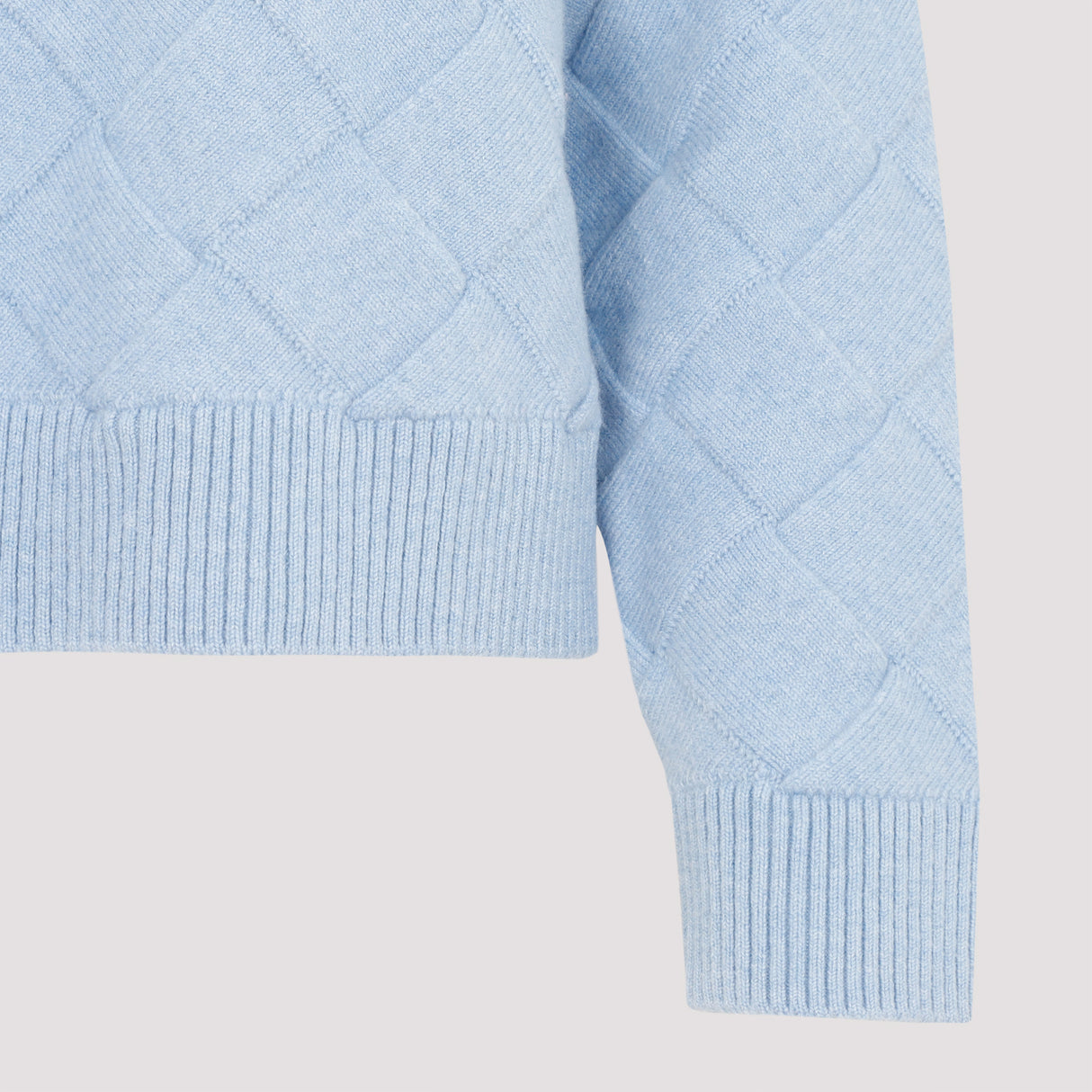 BOTTEGA VENETA Light Blue Crew-Neck Wool Sweater for Women