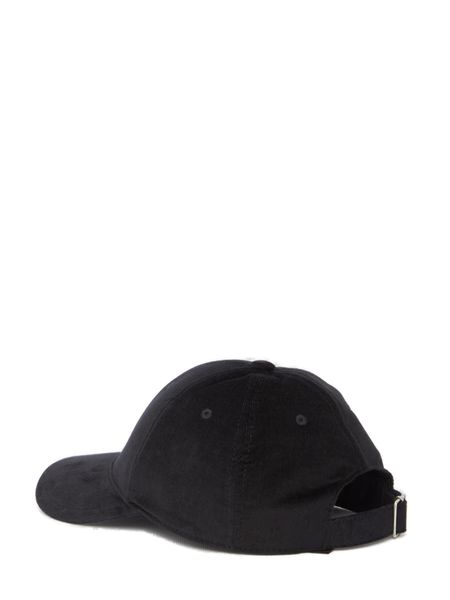 SAINT LAURENT Men's Black Tone On Tone Logo Baseball Cap for FW23