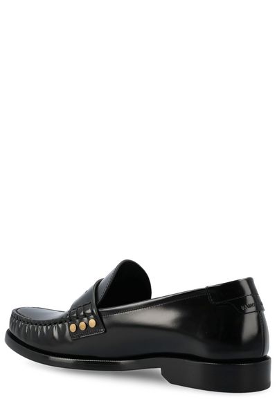 SAINT LAURENT Classic Black Leather Loafers for Women