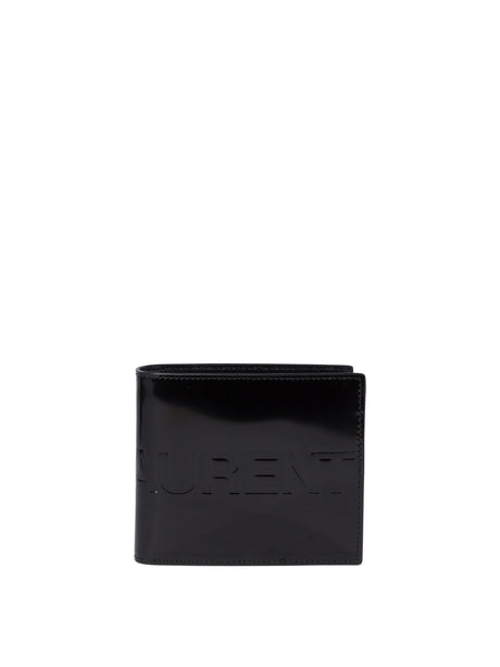 SAINT LAURENT Mini Black Leather Wallet