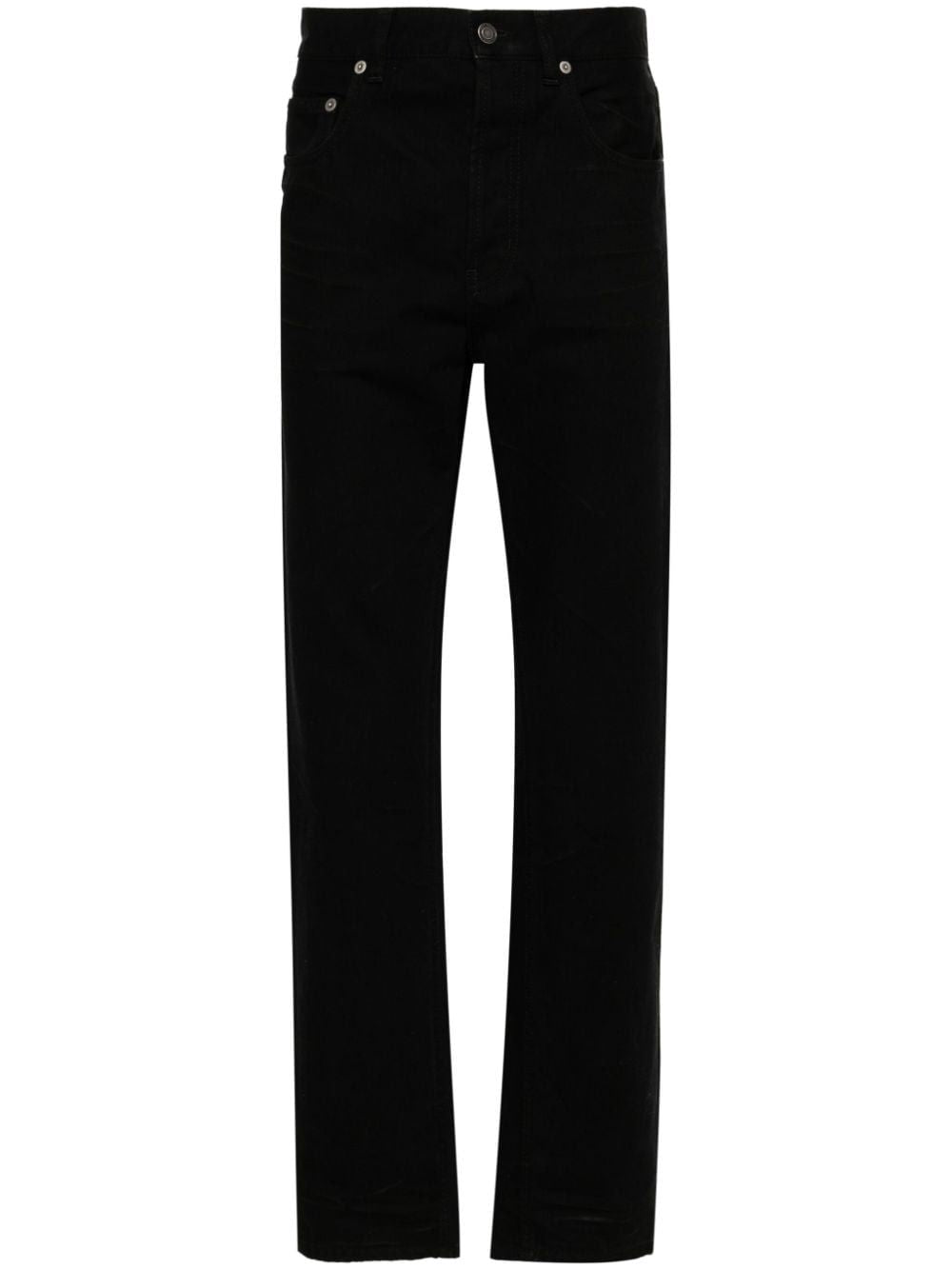 SAINT LAURENT Men's Black Straight-Leg Cotton Denim Jeans for SS24