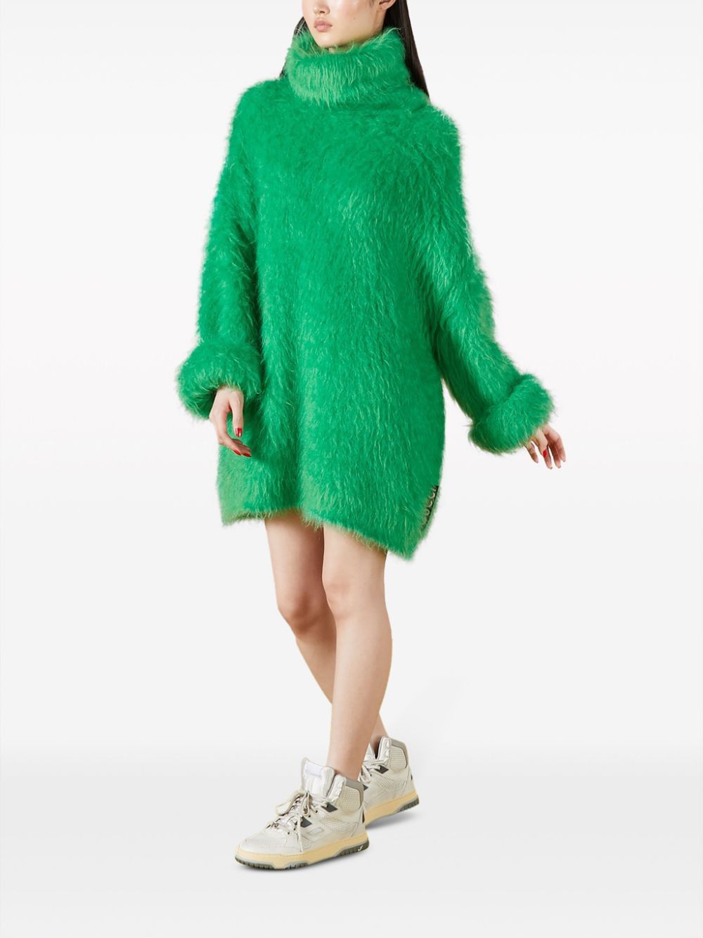 GUCCI Green Knit Turtleneck Dress for Women - FW23 Collection