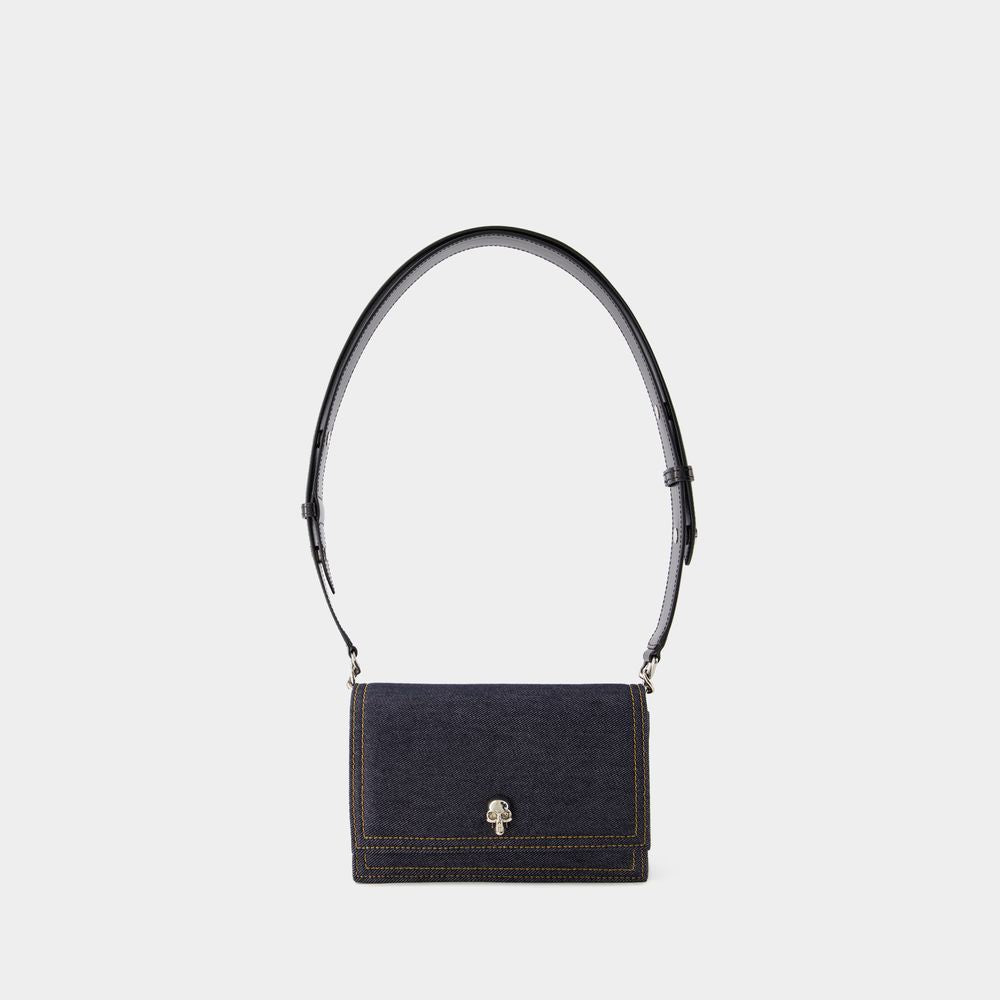 ALEXANDER MCQUEEN 23FW Shoulder Bag in Denim and Black for Women