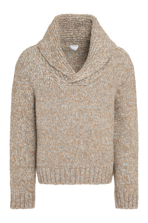 BOTTEGA VENETA Mens Beige Wool Blend Sweater - FW23