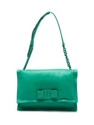 FERRAGAMO Viva Emerald Mini Shoulder Bag - 20x27x5 cm