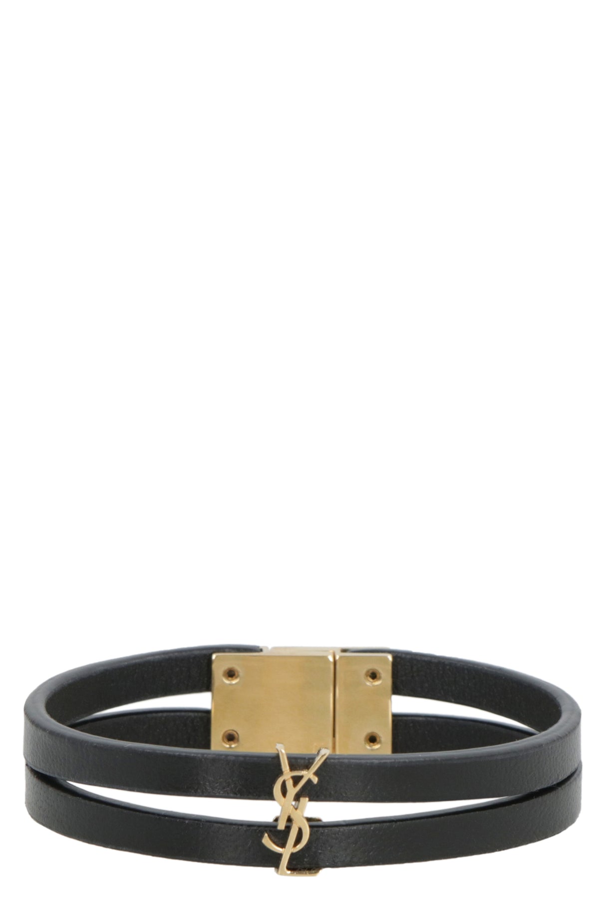 SAINT LAURENT Double-Strand Lambskin Bracelet