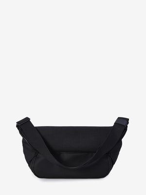 SAINT LAURENT Sleek Black Nylon Mini Crossbody with Leather Accents 32x15x12cm