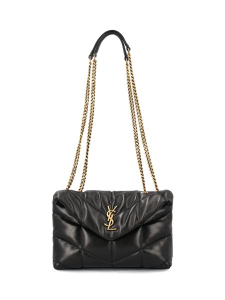 SAINT LAURENT Mini Puffer Leather Crossbody Handbag