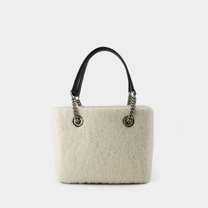 BALENCIAGA SS24 SHEARLING AS UNISEX TOTE - Tan