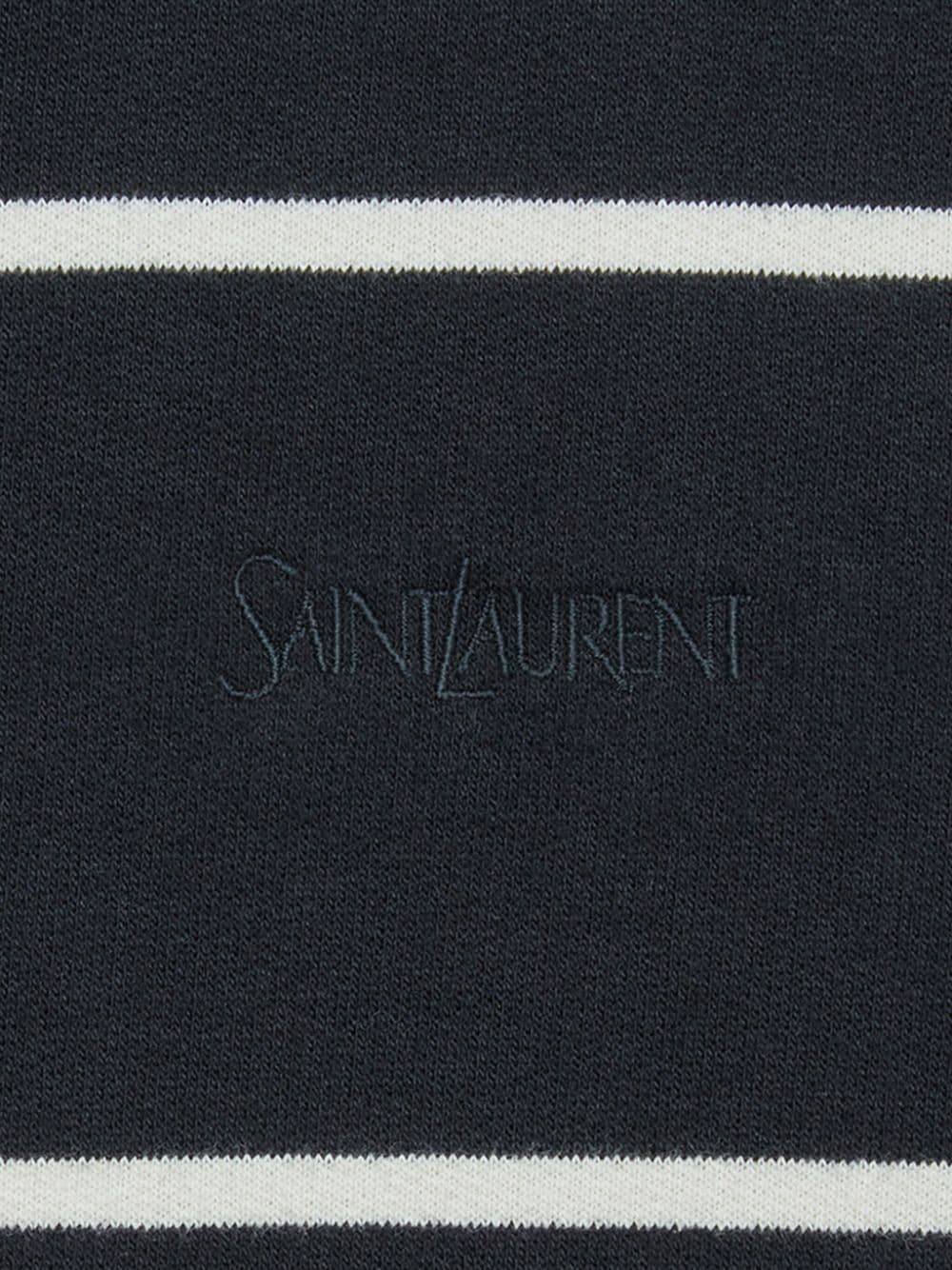 SAINT LAURENT Embroidered Cotton Hoodie for Men in Black