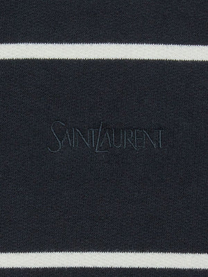 SAINT LAURENT Embroidered Cotton Hoodie for Men in Black