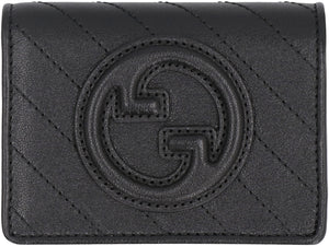 GUCCI Black Lamb Leather Card Holder for Women - FW23 Collection