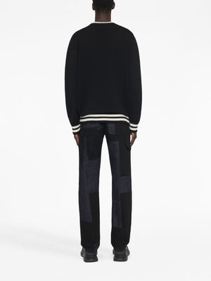 ALEXANDER MCQUEEN Luxurious Black Skull Sweater for Men with 90% Lana and 10% Cashmere