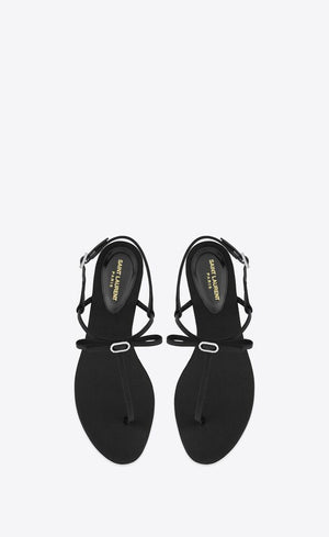 SAINT LAURENT Luxurious Jota Sandals in Sleek Nero for Fall/Winter 2024