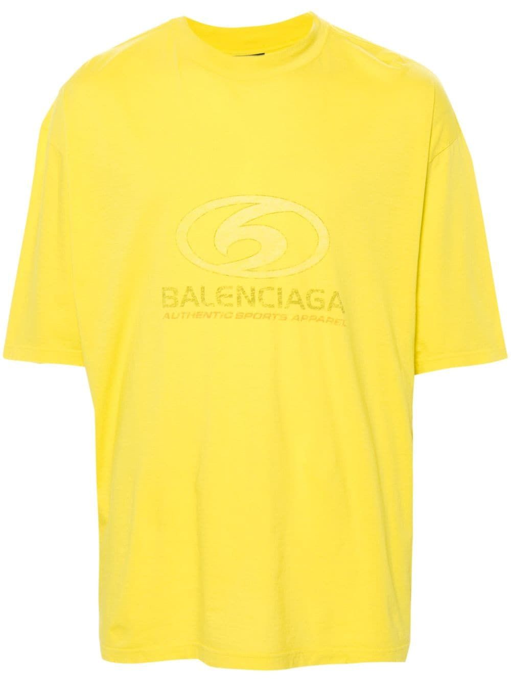 BALENCIAGA Men's Surfer Thin T-Shirt for SS24 in Black and Blue